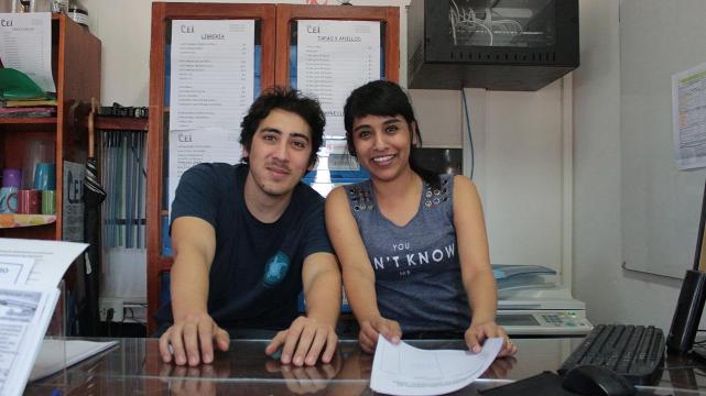 Sergio David y Yanel Ocampo de la Facultad de Ingeniería