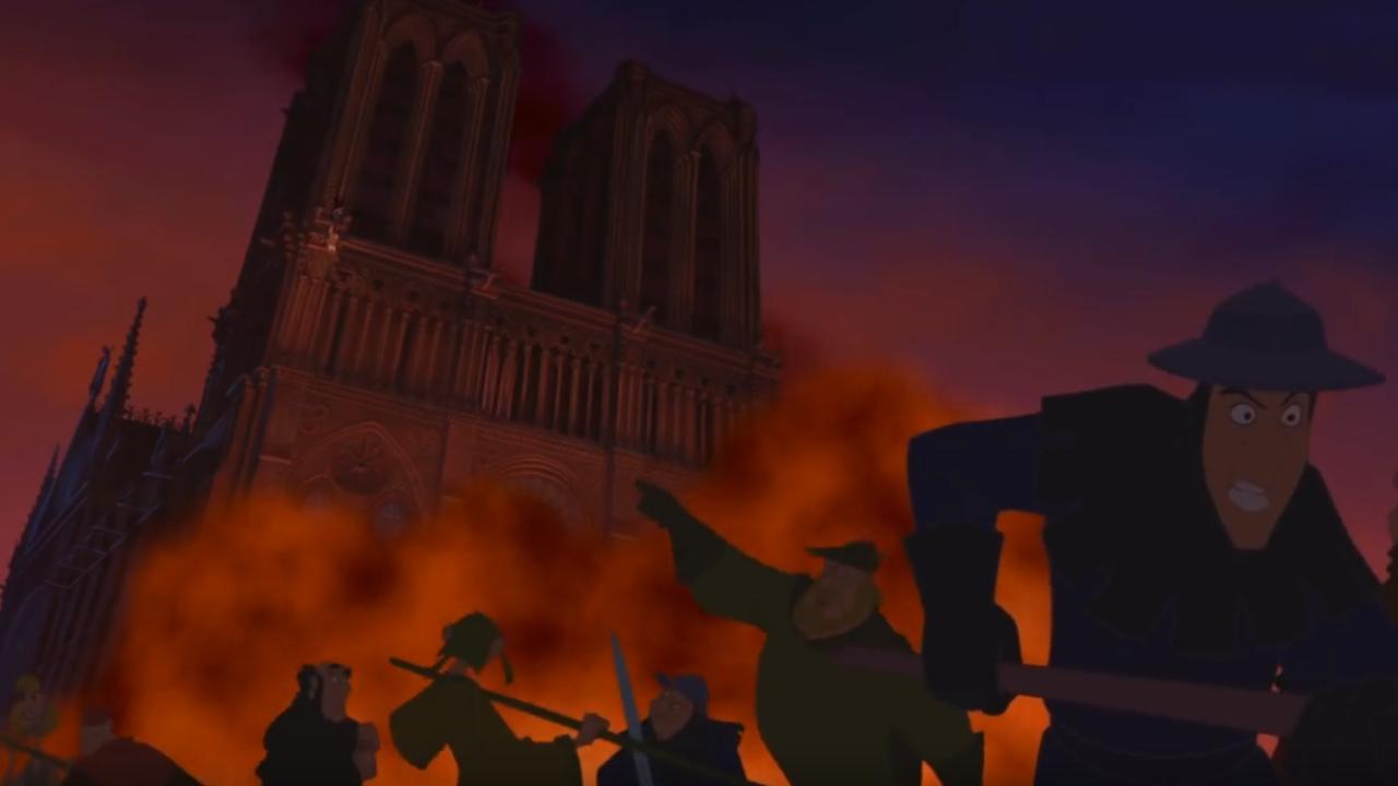 De la ficción a la realidad: la Catedral de Notre Dame se incendió en una película de Disney De-escena-jorobado-notre-dame-cuando-se-incendia-catedral-119690-171538